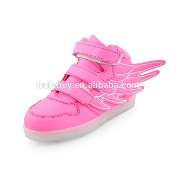 Wholesale wing pattern LED light up dance shoes for kids